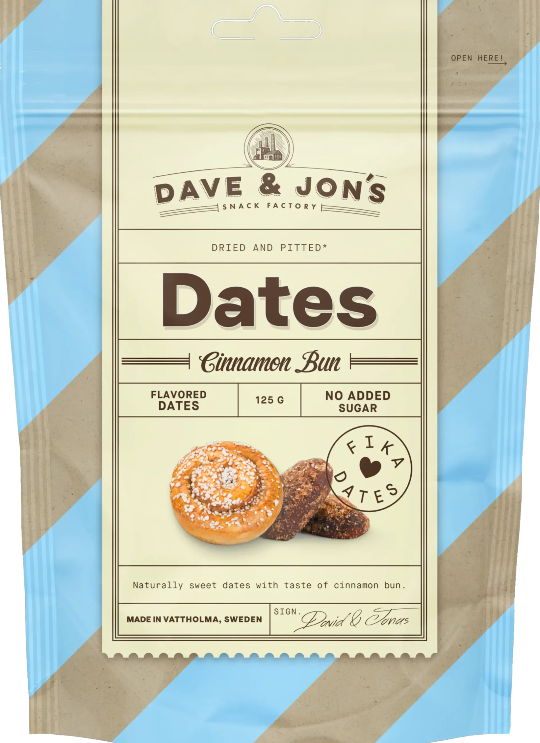 Dave & Jon´s Dadlar Kanelbulle 125 g