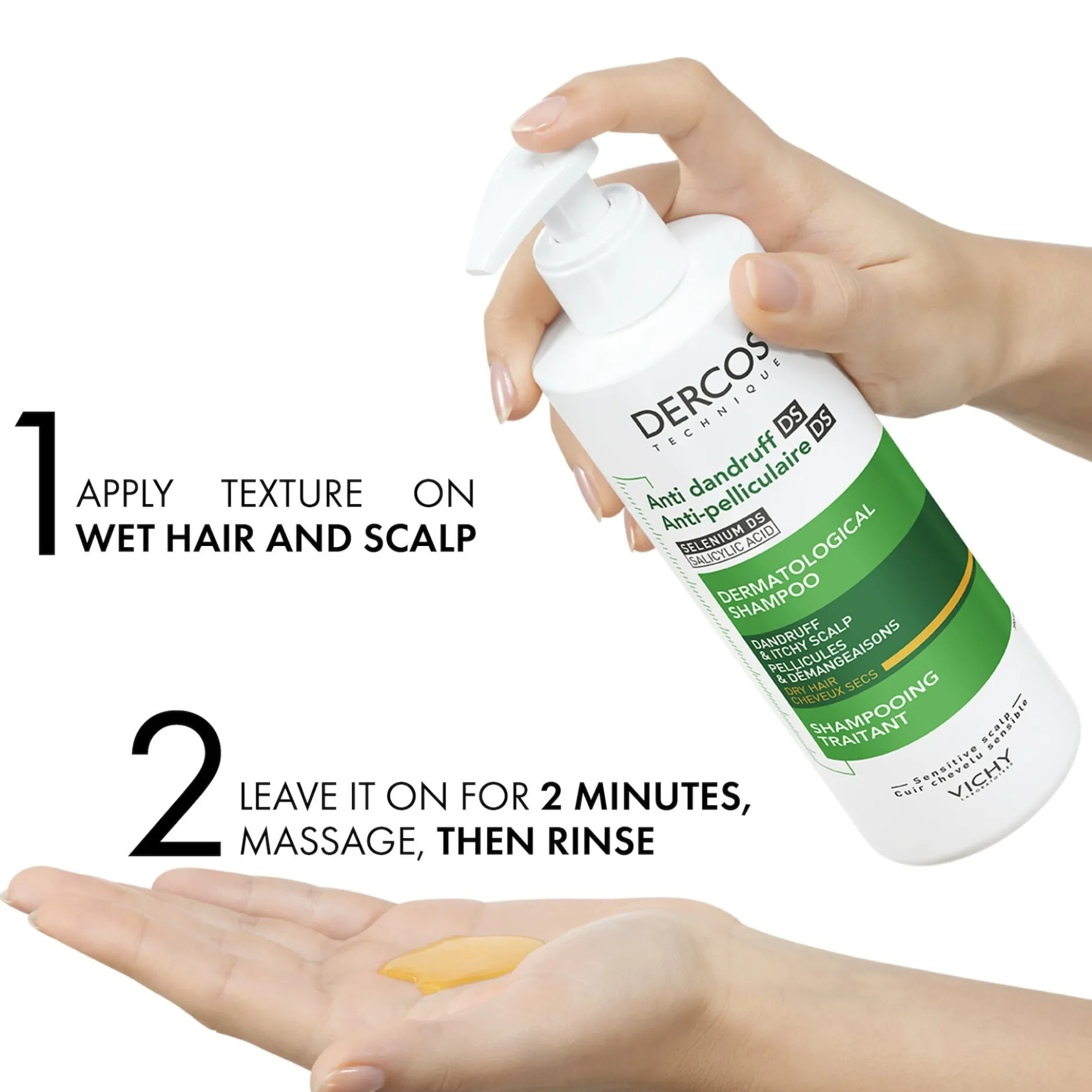 Dercos Technique Anti-Dandruff Shampoo for Dry Hair 390 ml