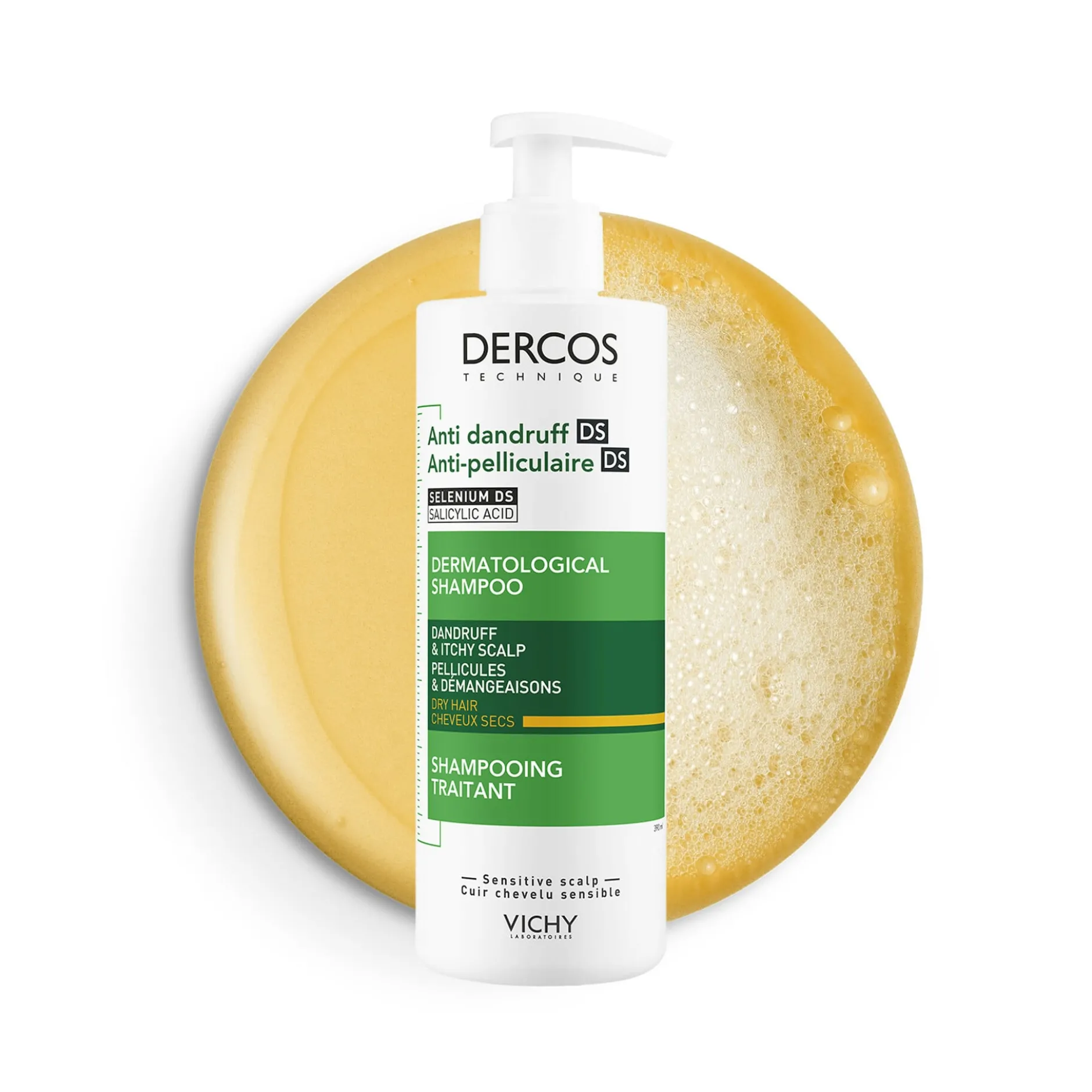 Dercos Technique Anti-Dandruff Shampoo for Dry Hair 390 ml