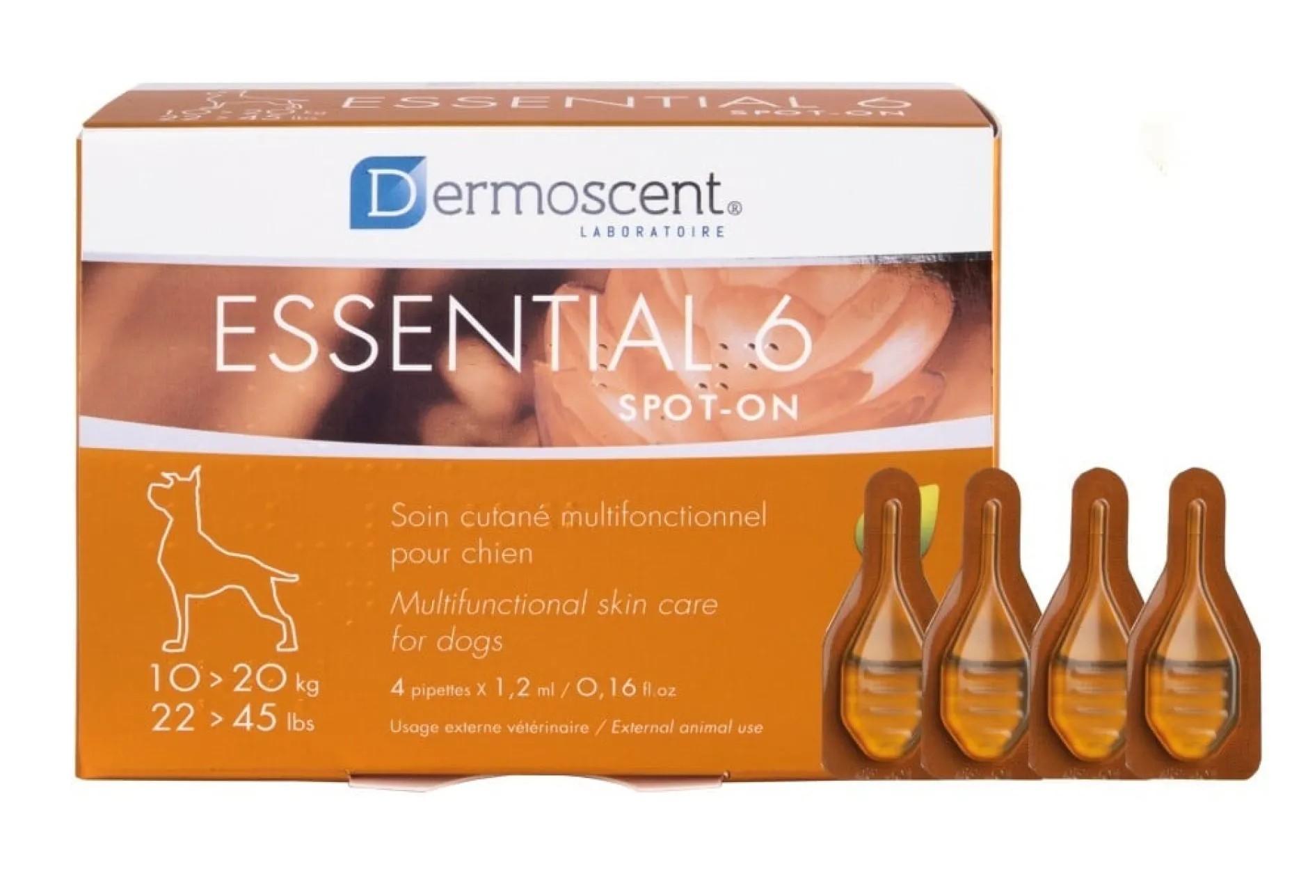 Dermoscent Essential 6® Spot-on för hundar 10-20kg 4 x 1,2 ml