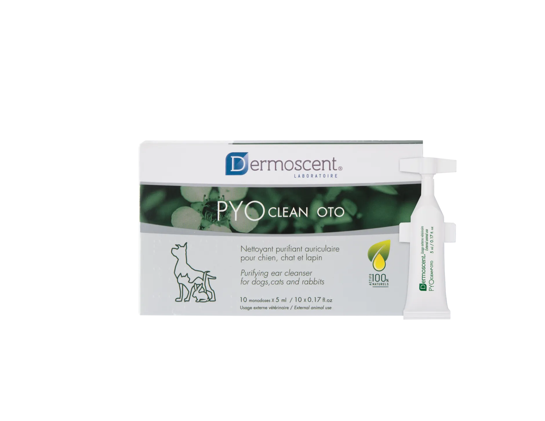 Dermoscent PYOclean® Oto Öronrengöring för hundar, katter & kaniner 10 x 5 ml