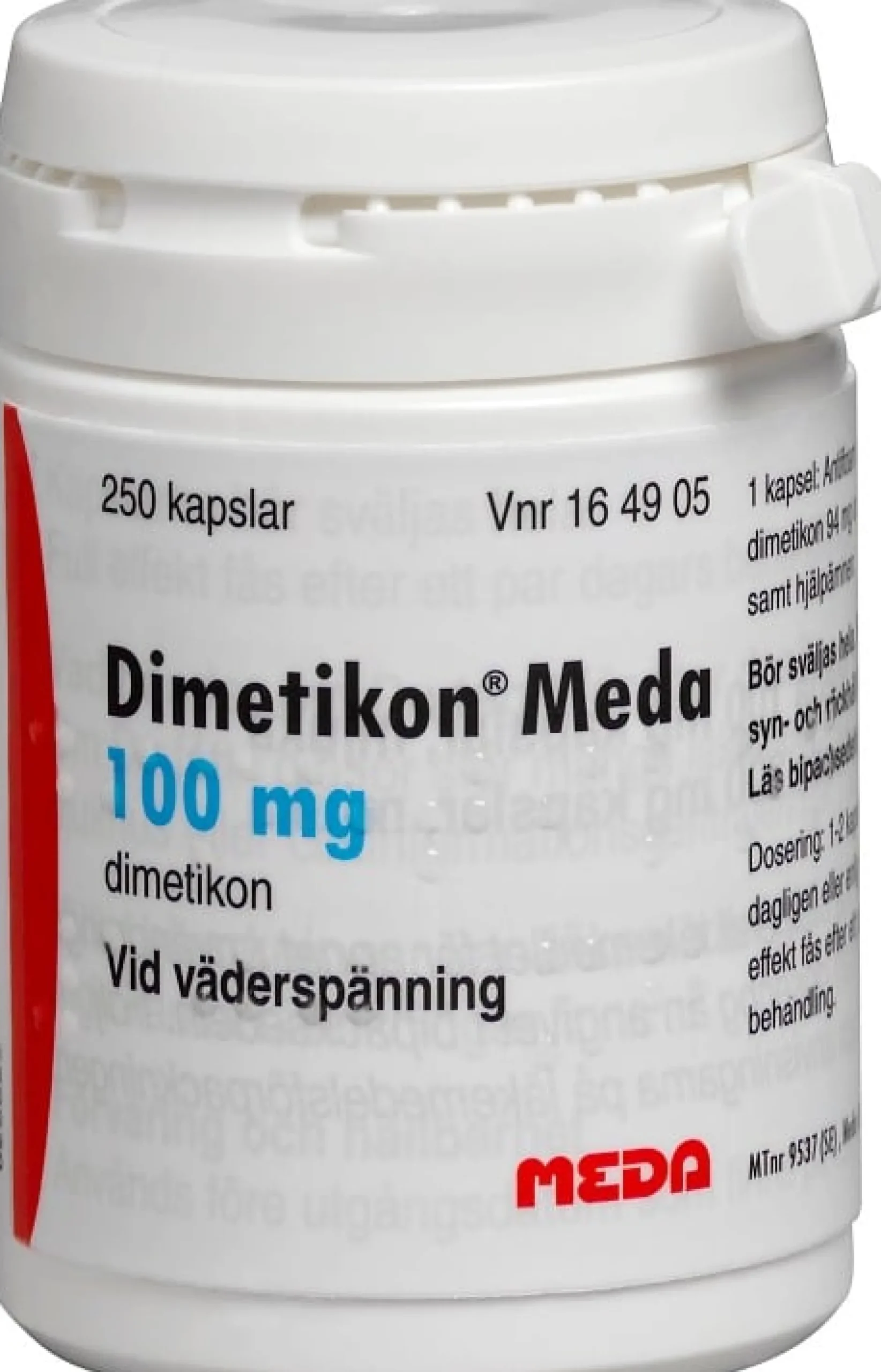 Dimetikon Meda 100 mg 250 st
