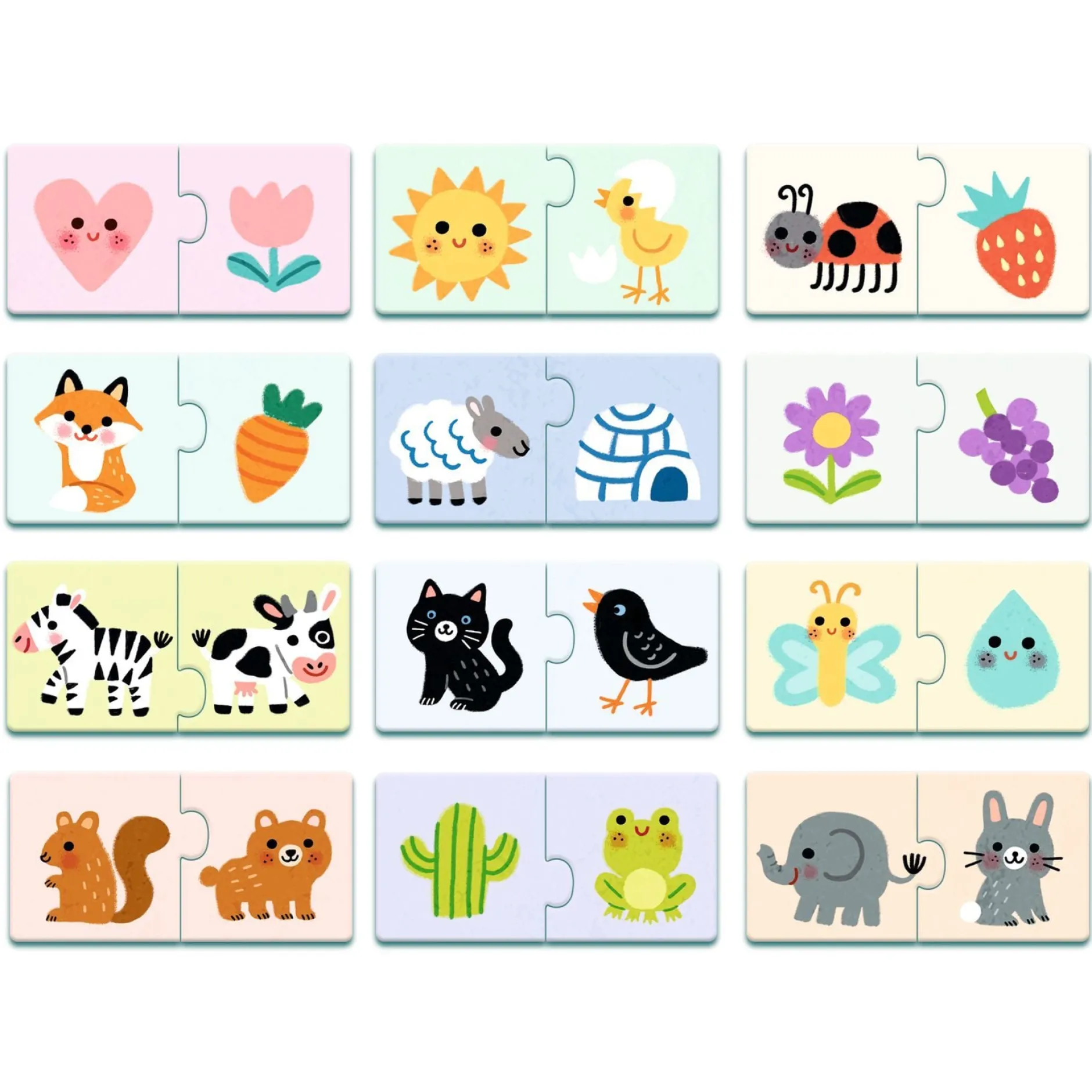 Djeco Duo Puzzle Colours Tvåbitarspussel