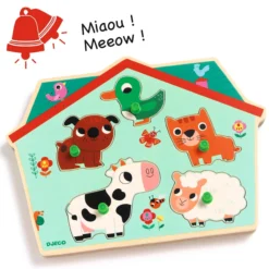 Djeco Sound Puzzle Ouaf Woof 5 bitar Ljudpussel