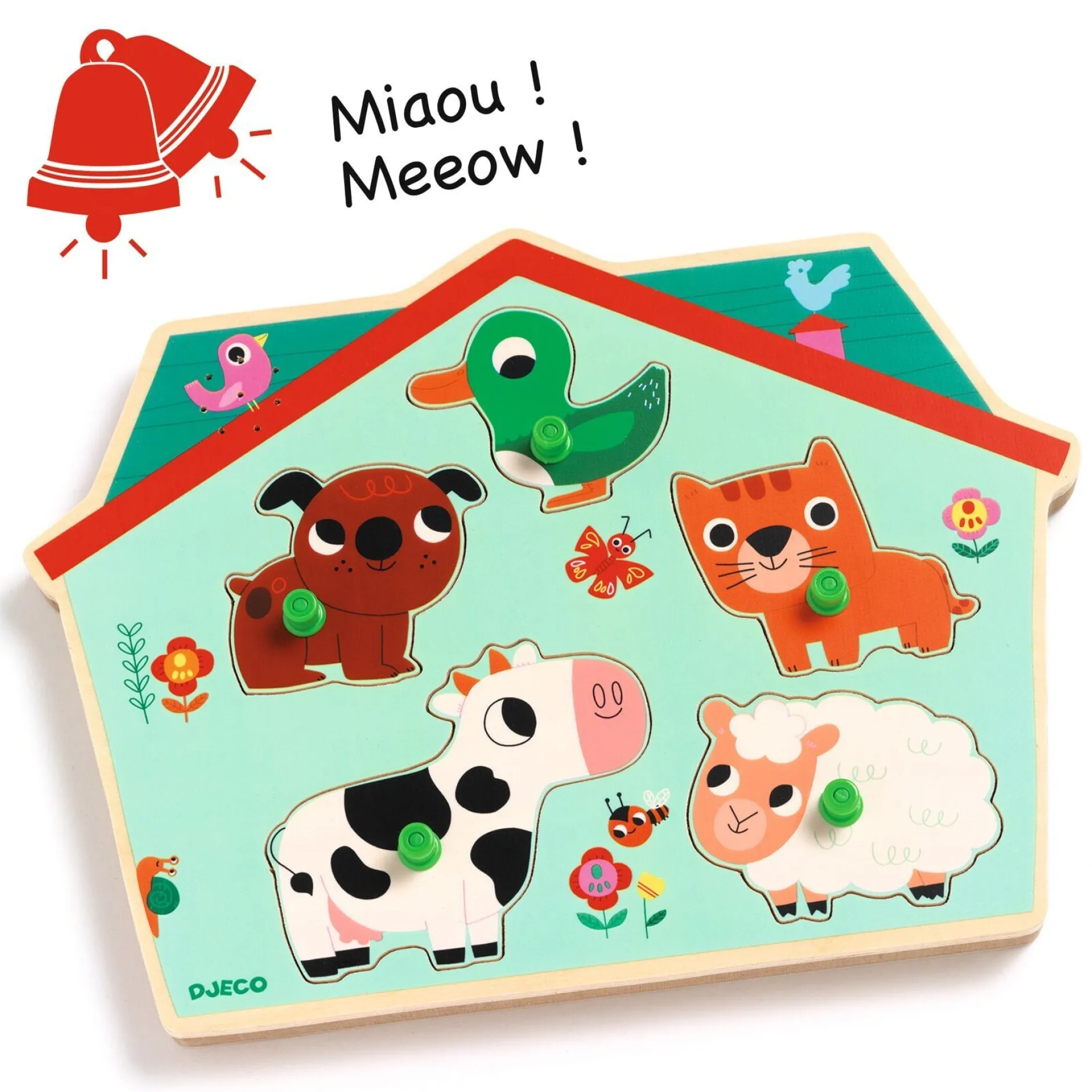 Djeco Sound Puzzle Ouaf Woof 5 bitar Ljudpussel