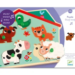 Djeco Sound Puzzle Ouaf Woof 5 bitar Ljudpussel