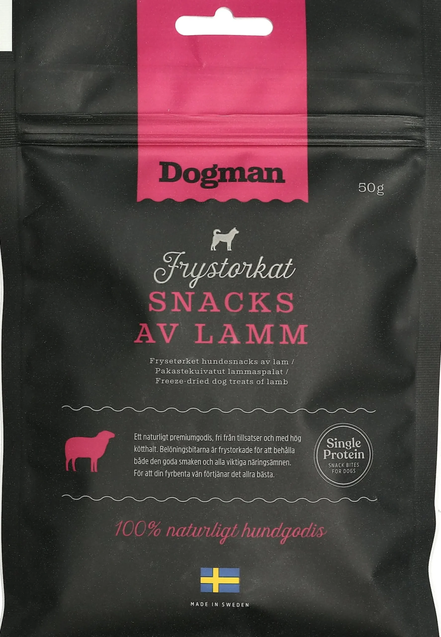 Dogman Frystorkat Snacks Lamm 50 g
