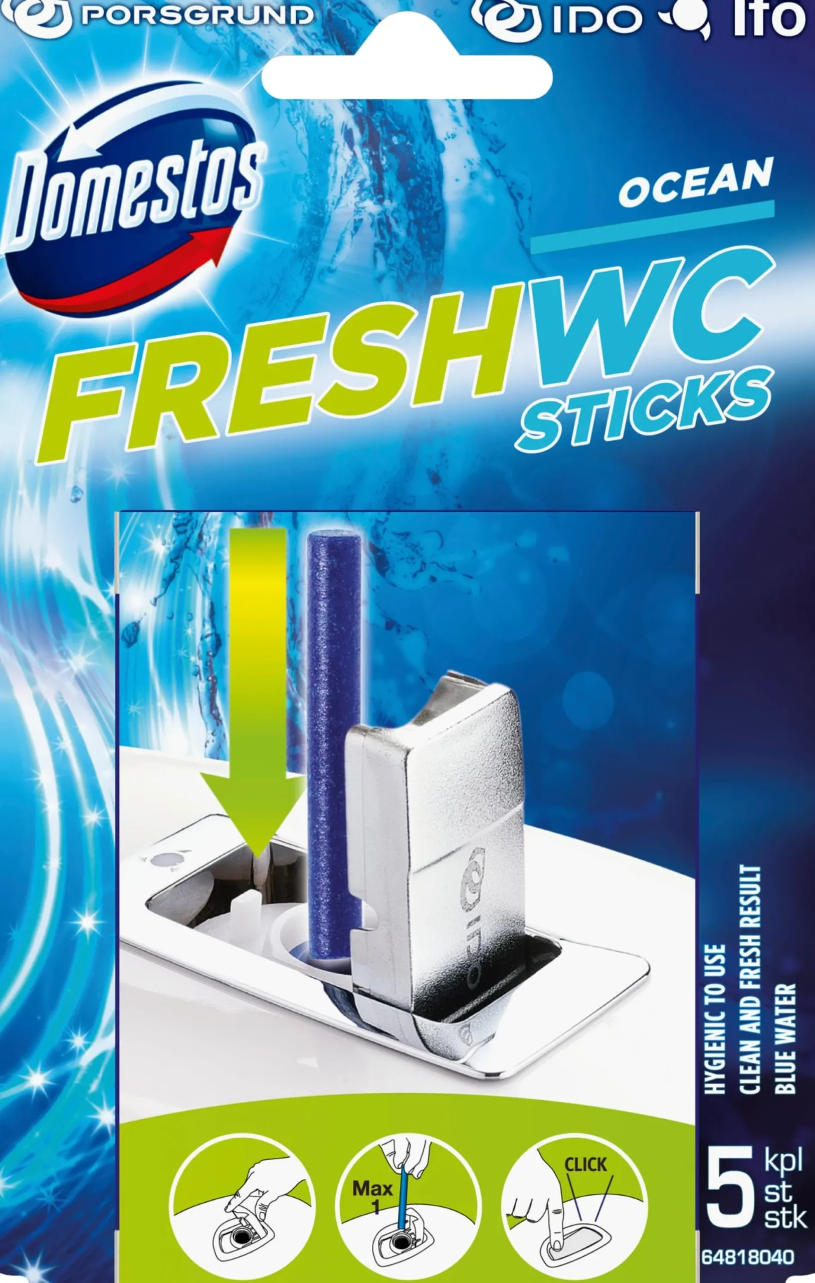 Domestos Toalettrengöring Fresh WC Sticks 5 st