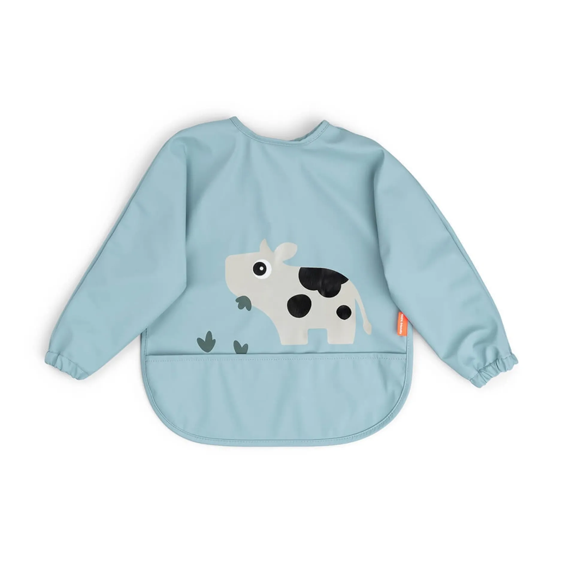 Done by Deer Sleeved pocket Bib Tiny Farm Blue