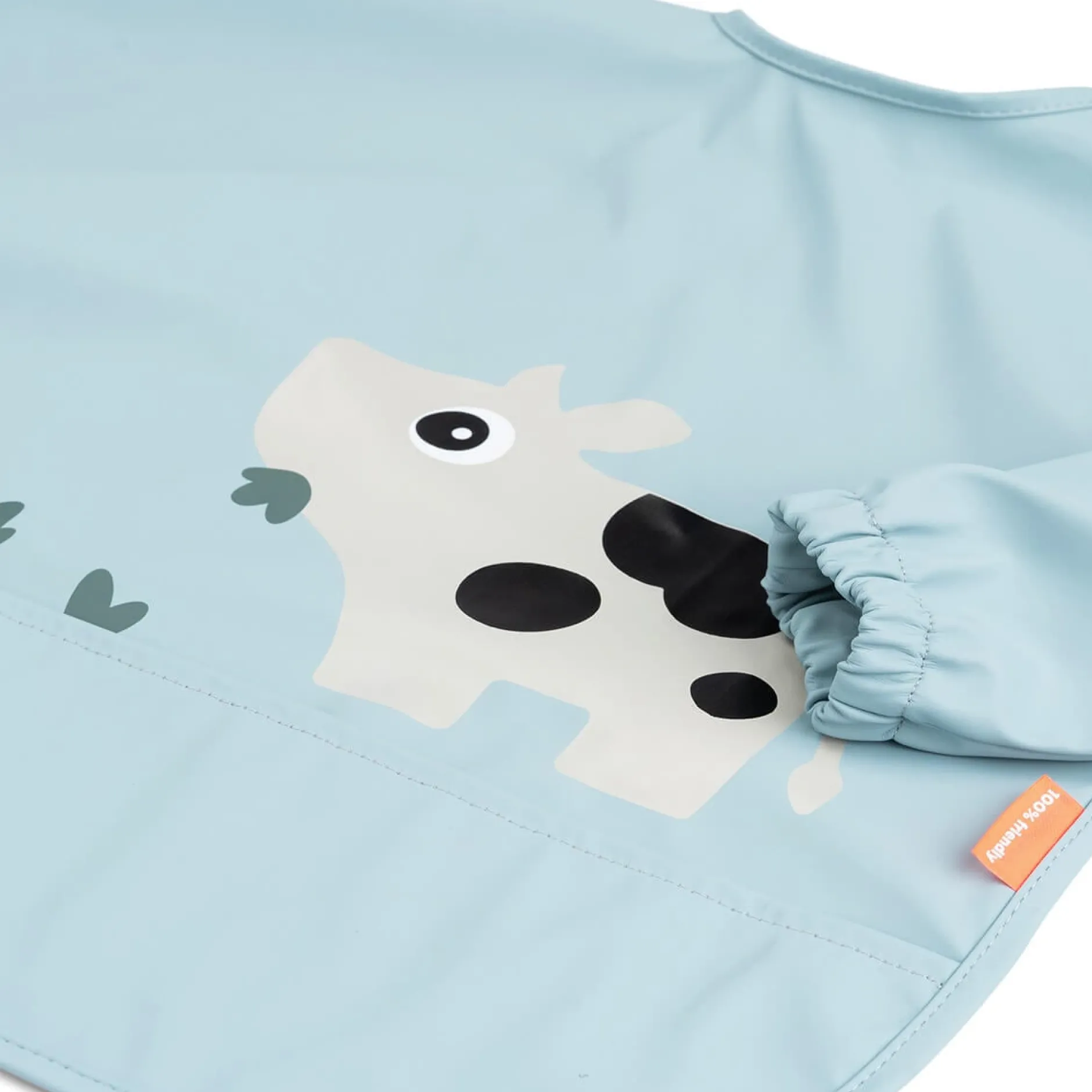 Done by Deer Sleeved pocket Bib Tiny Farm Blue