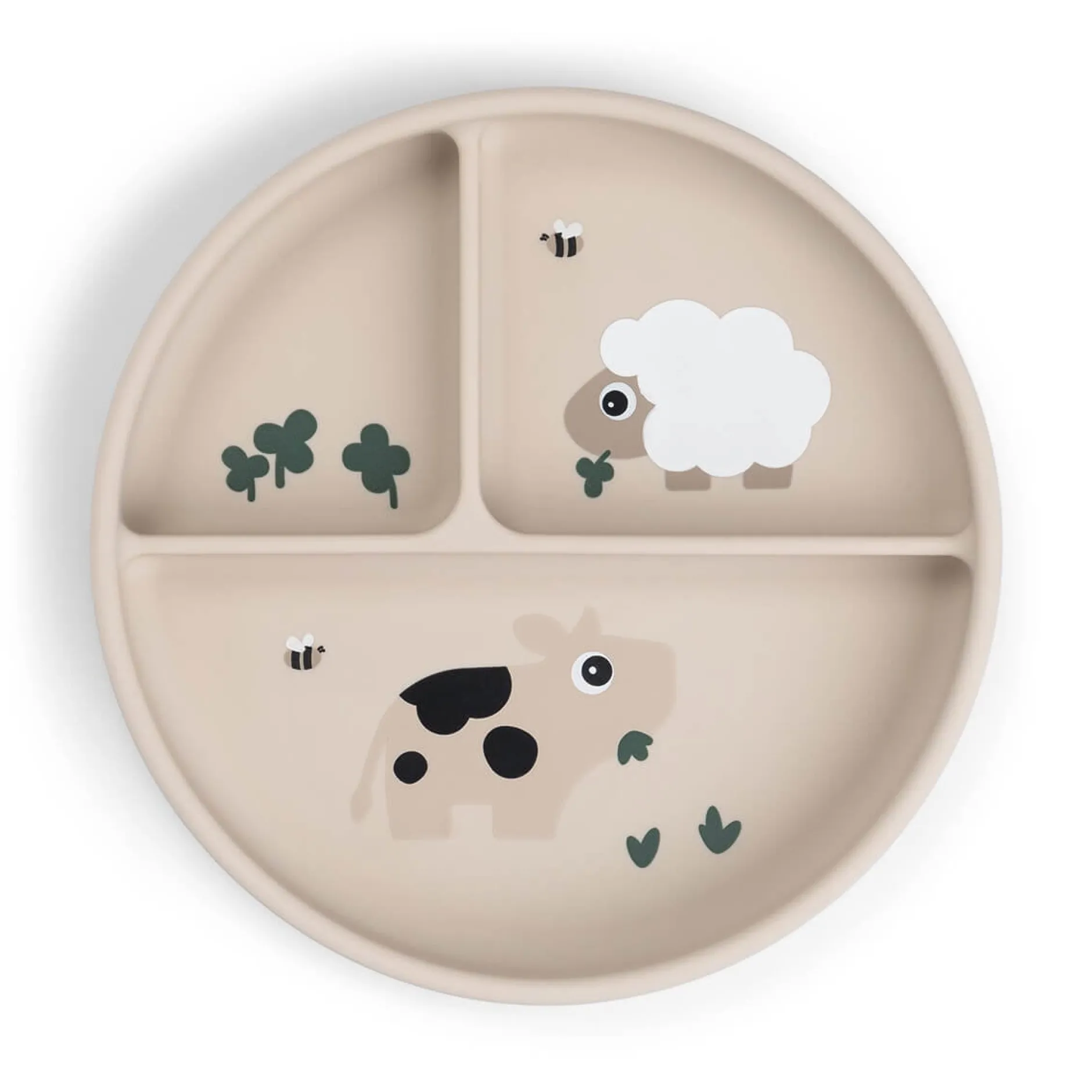 Done by Deer Stick&Stay Compartment Plate Tiny Farm Sand