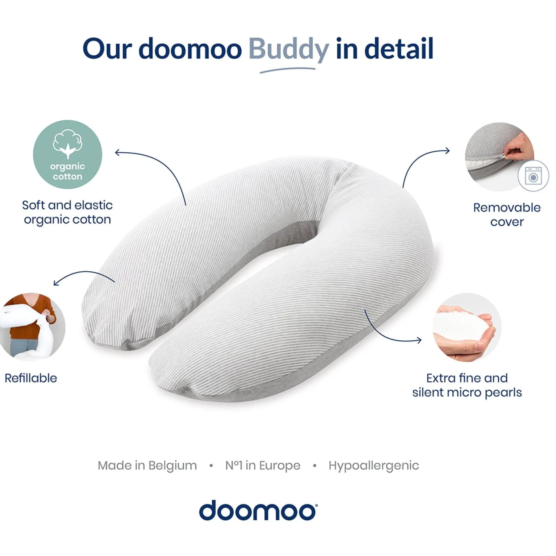 Doomoo Amnings- och Gravidkudde Svampar