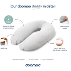 Doomoo Amnings- och Gravidkudde Blomster Gul