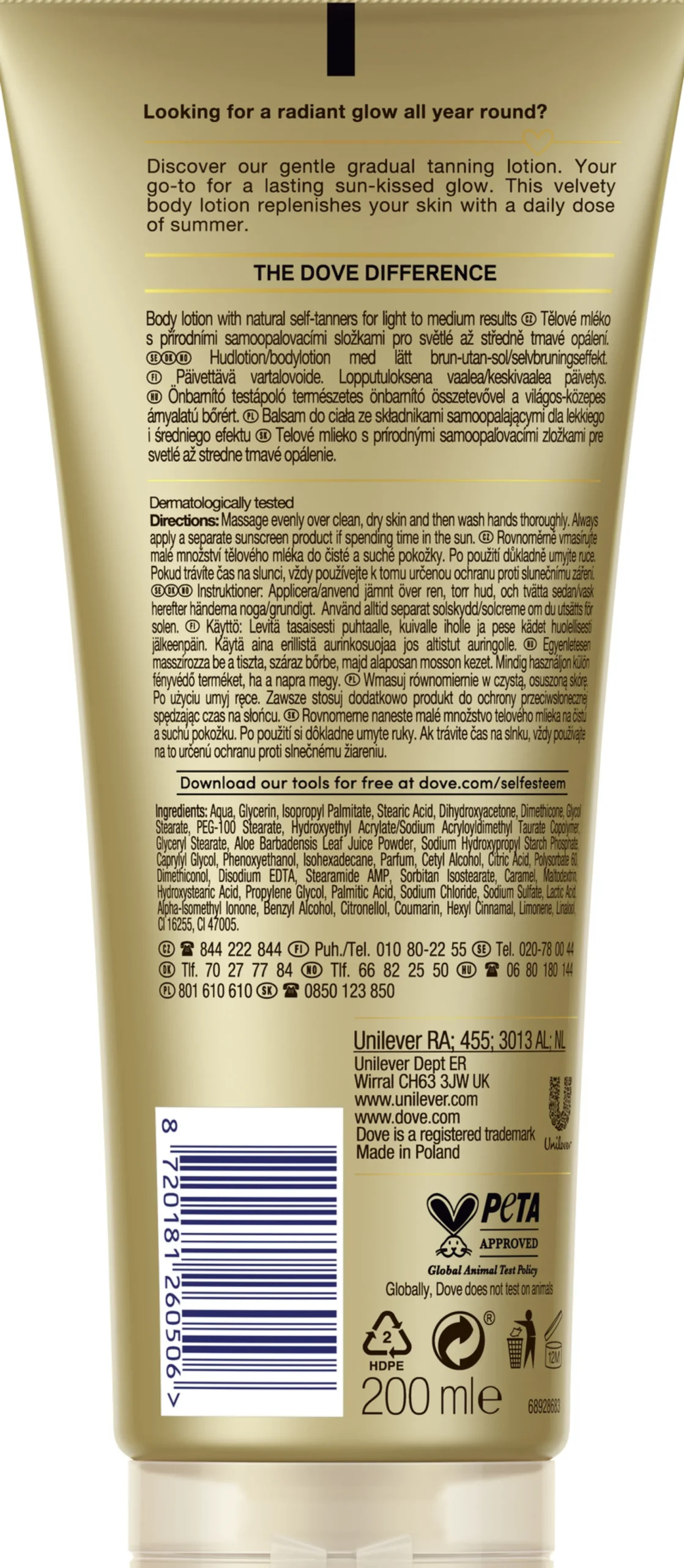 DOVE Summer Revived Fair to Medium 200ml