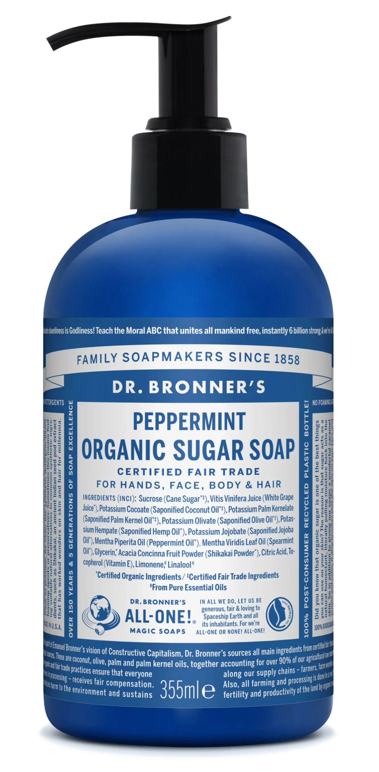 Dr. Bronner's Peppermint Liquid Soap 355 ml