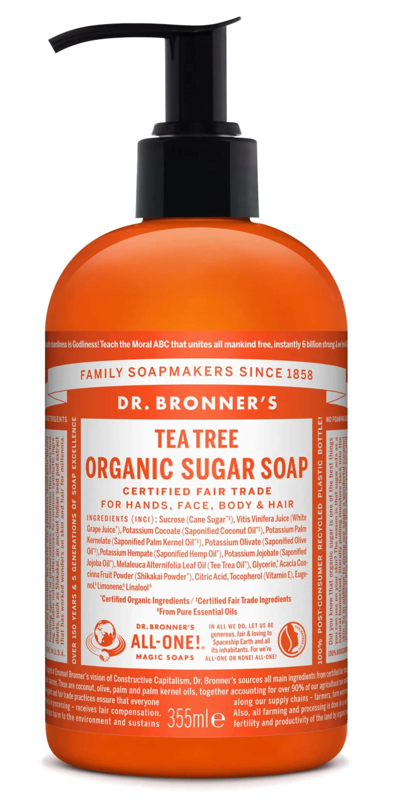 Dr. Bronner's Tea Tree Organic Sugar Soap 355 ml