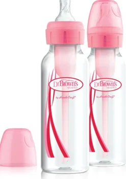 Dr.Brown 250ml Narrow Options+ Bottle Pink 2 st