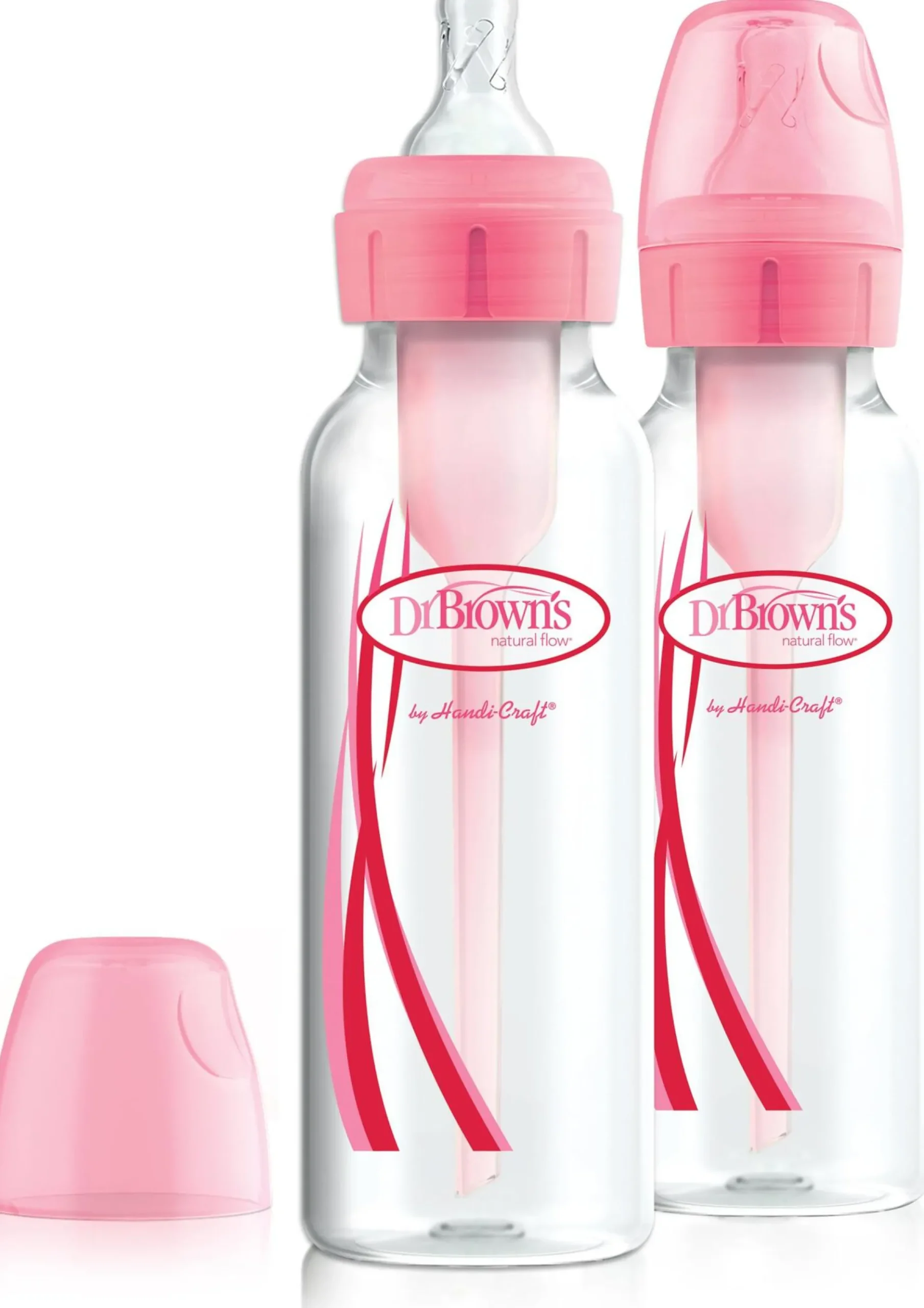 Dr.Brown 250ml Narrow Options+ Bottle Pink 2 st