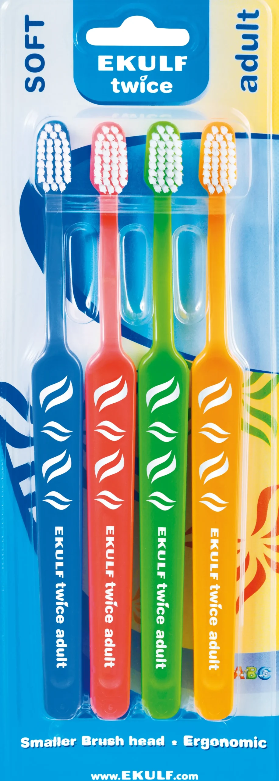 EKULF Twice Tandborste Adult 4-pack