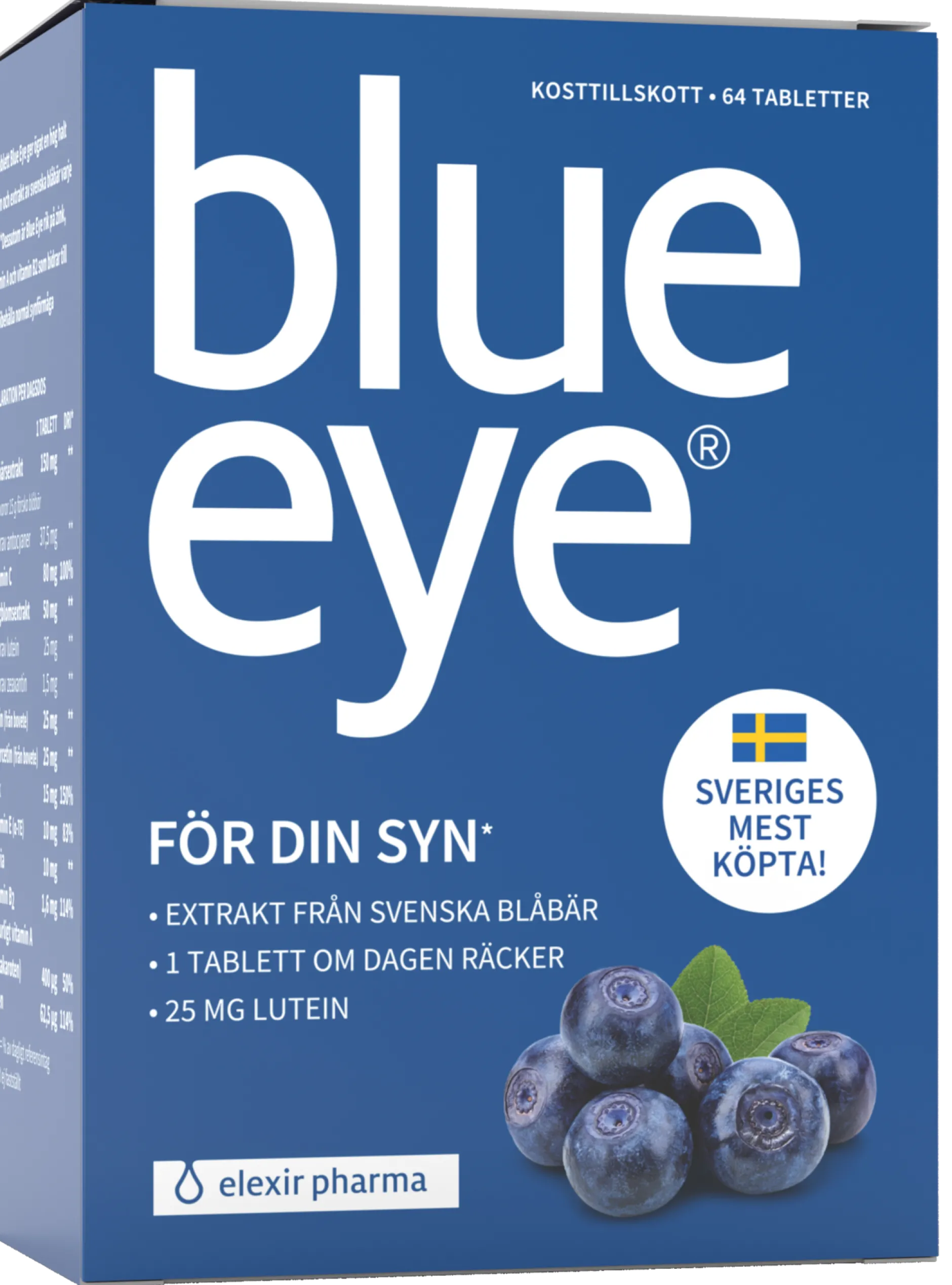 Elexir Pharma BlueEye Blåbär & Lutein 64 tabletter