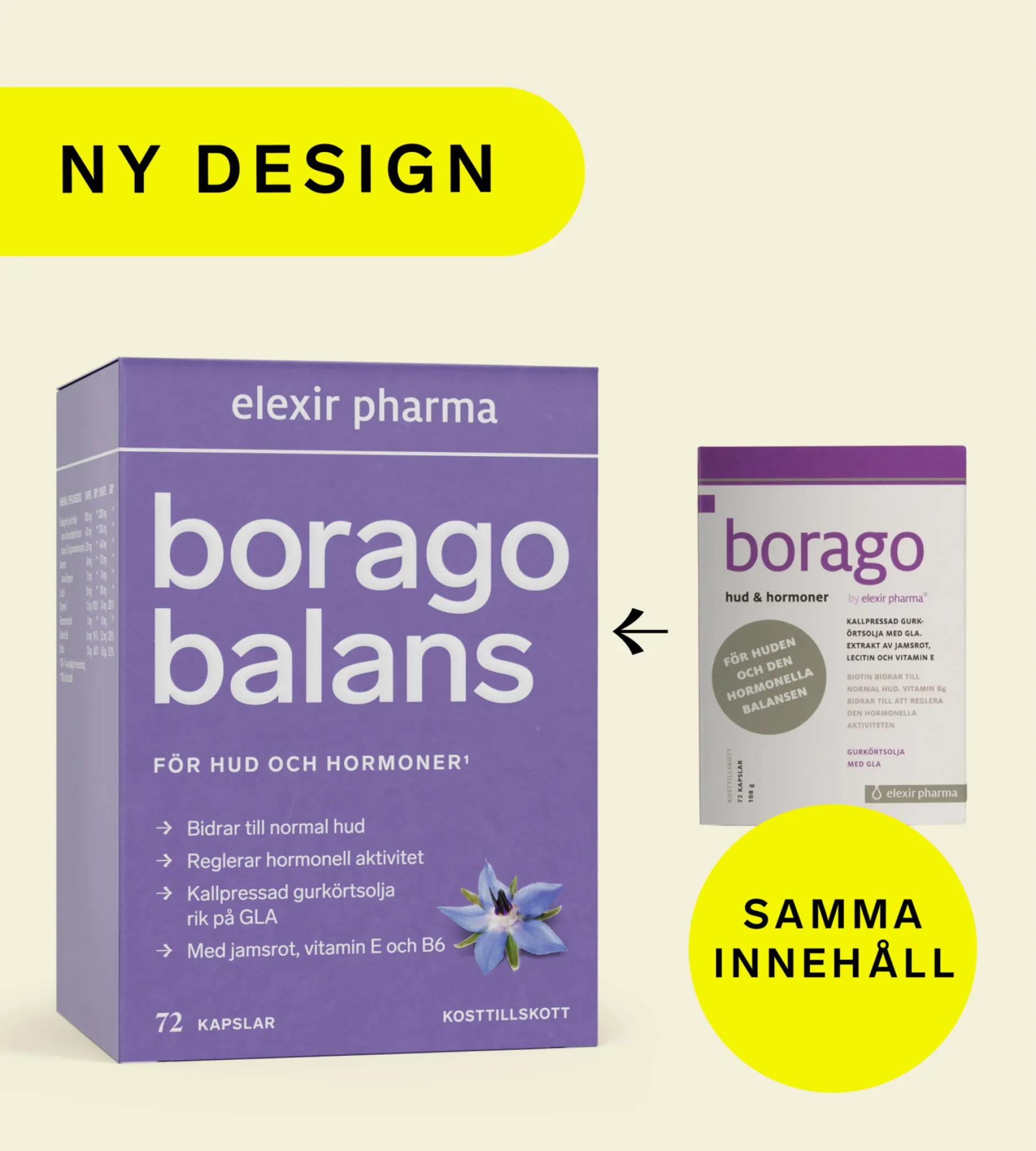 Elexir Pharma Borago Balans 72 kapslar