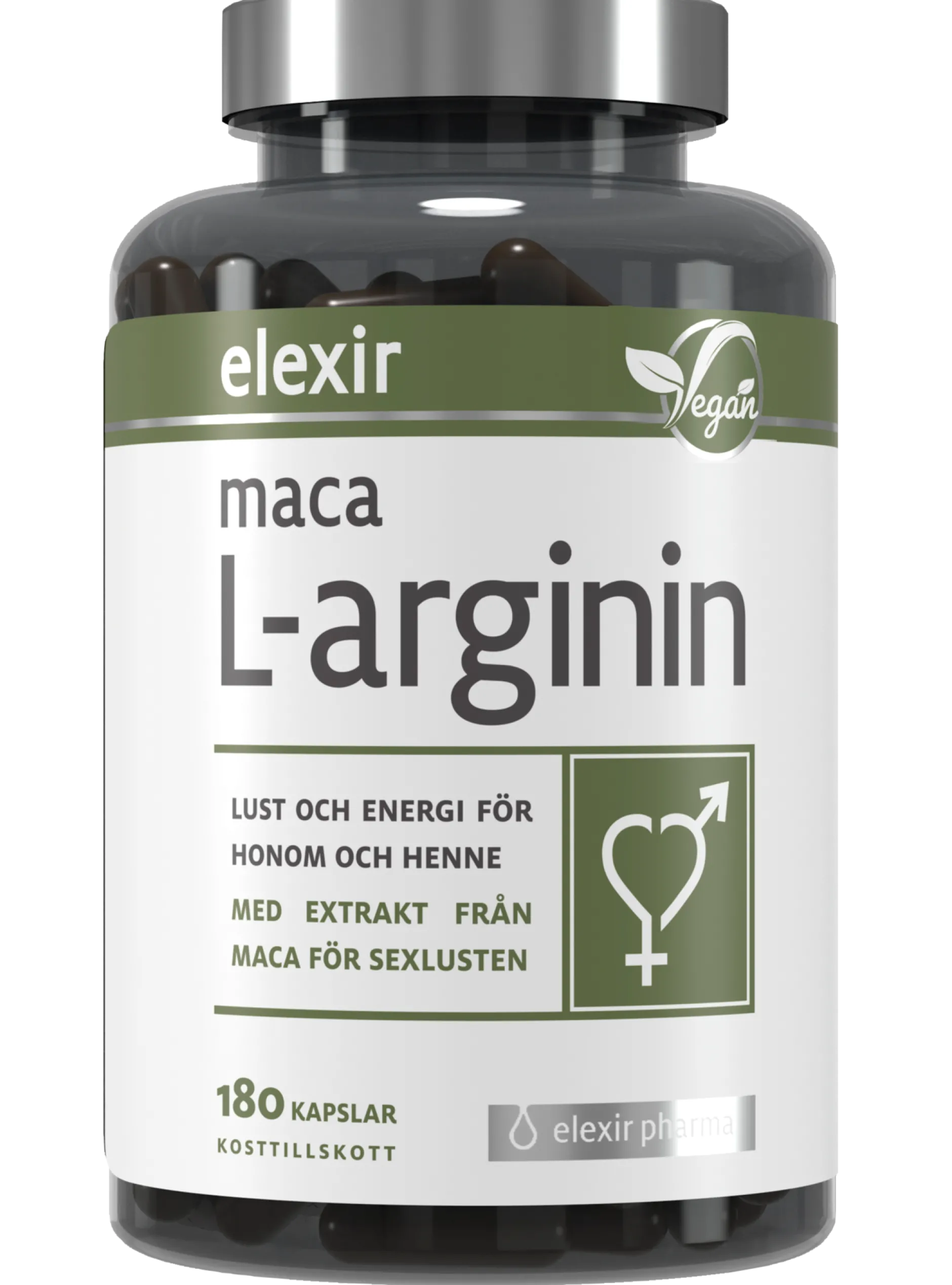 Elexir Pharma Maca L-arginin 180 kapslar