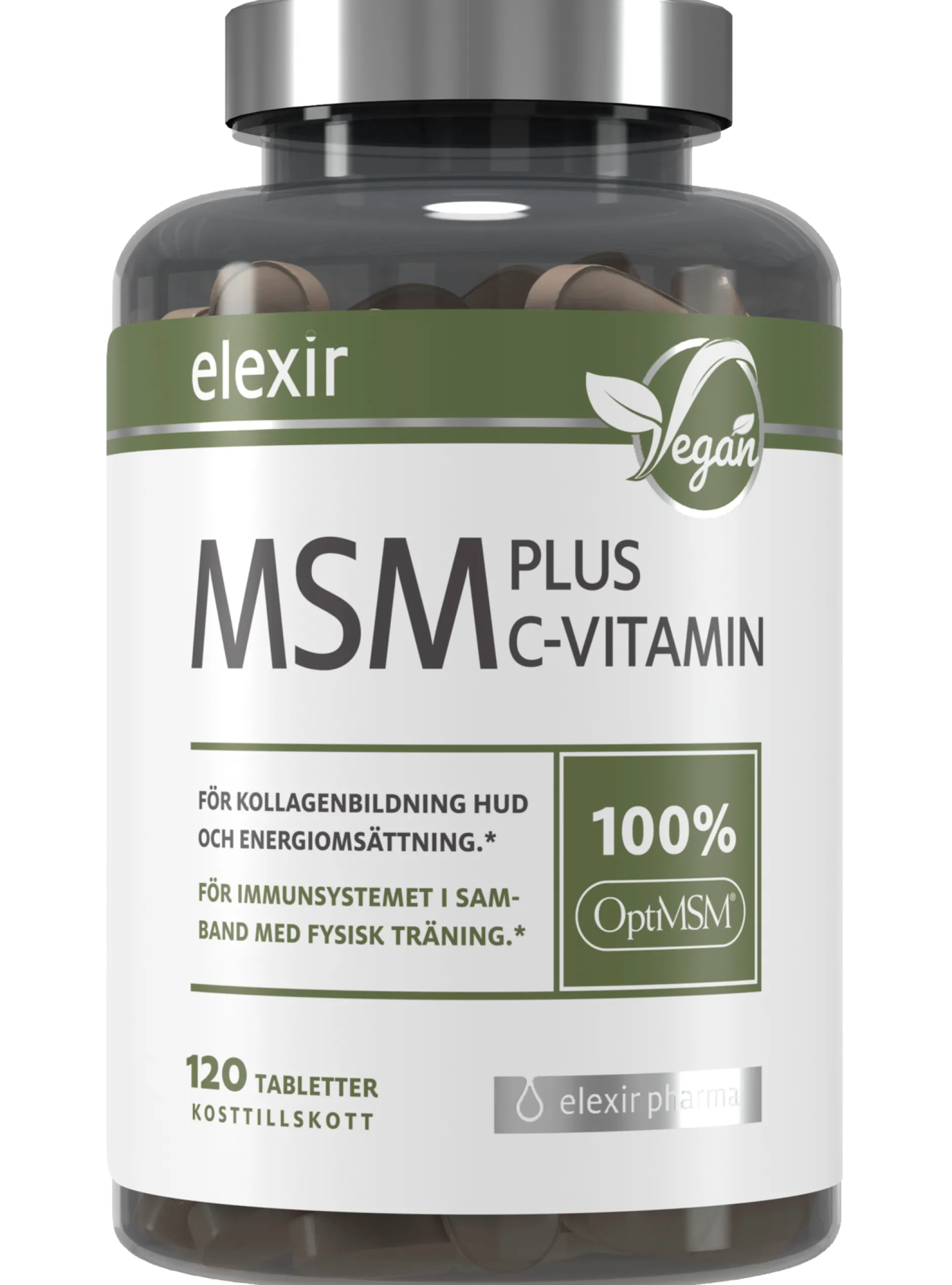 Elexir Pharma MSM + Vitamin-C 120 tabletter