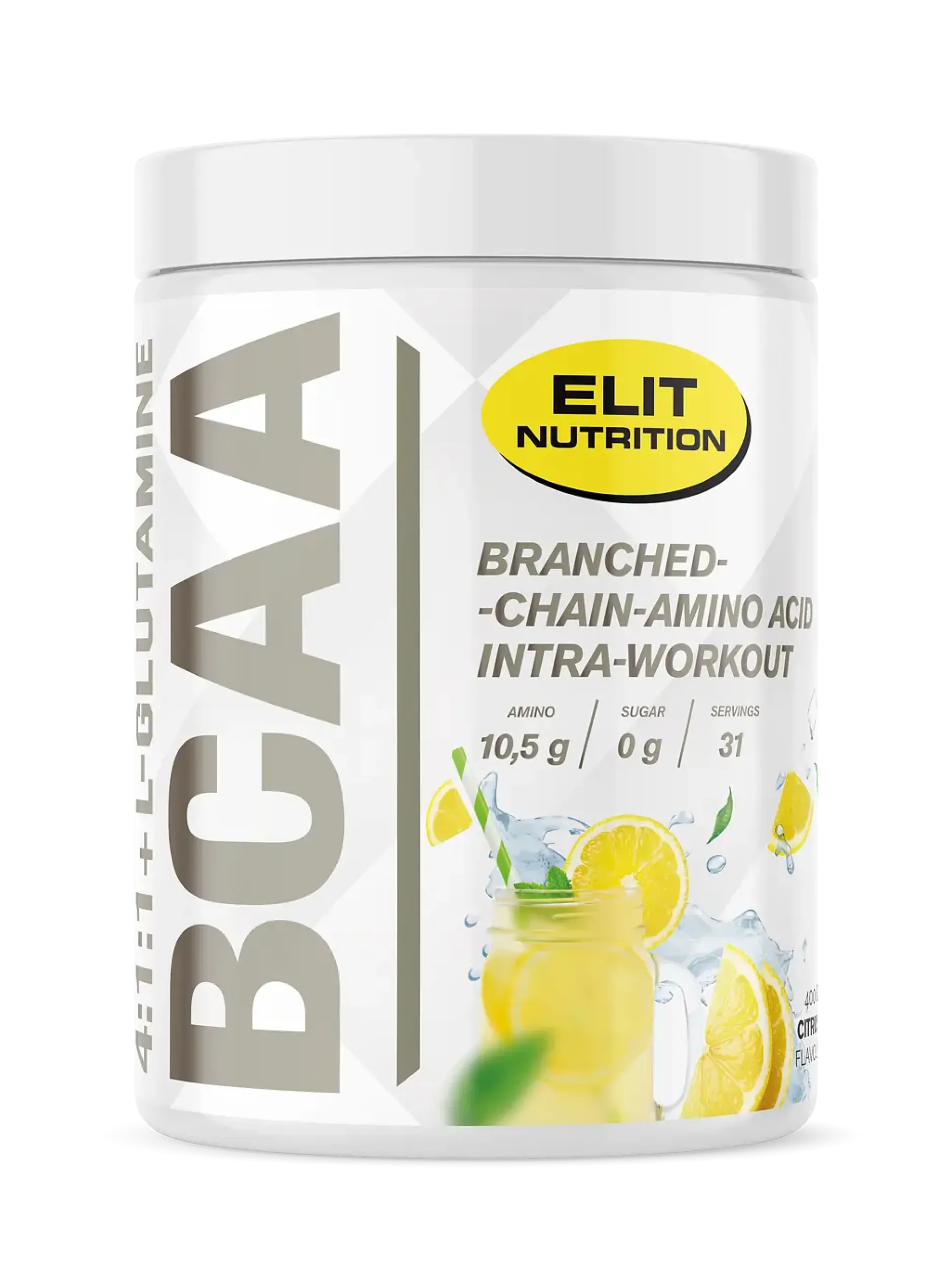 Elit Nutrition BCAA 4:1:1 + L-glutamine Citrus 400 g