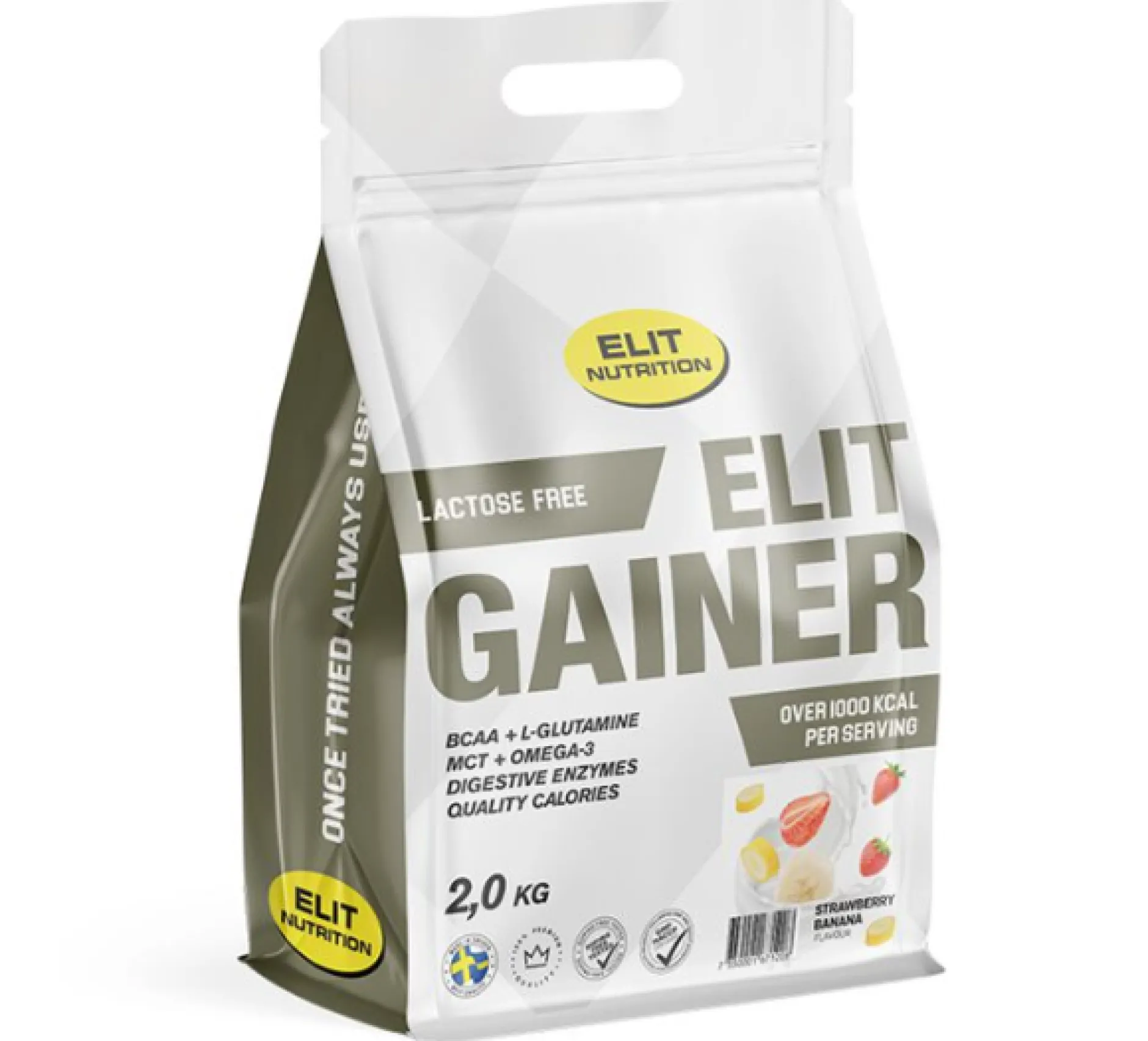 Elit Nutrition Gainer Laktosfri Strawberry Banana 2kg