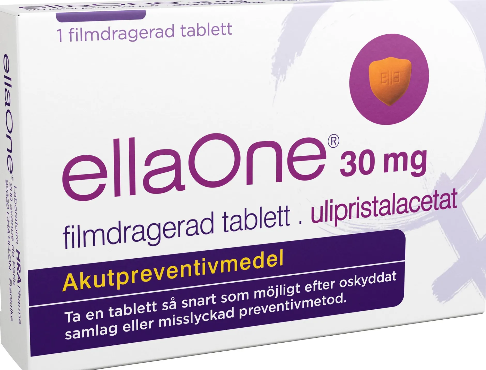 EllaOne Akutpreventivmedel 30 mg 1 filmdragerad tablett