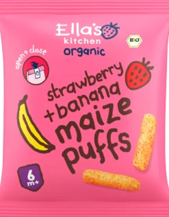 Ella's Kitchen Majspuffar Jordgubbar Bananer 6 månader