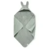 Elodie Hooded Towel Mineral Green Bunny