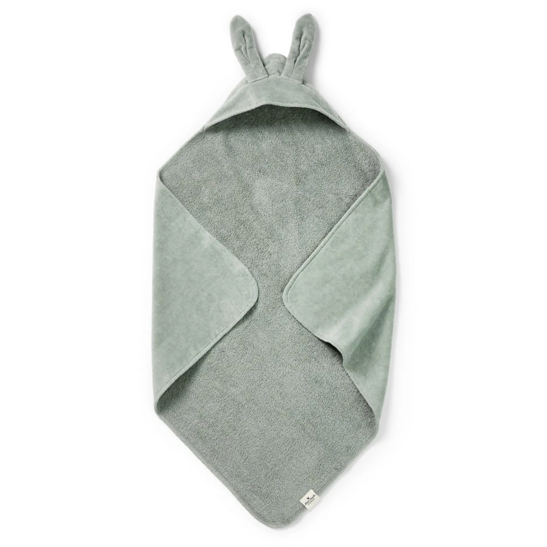 Elodie Hooded Towel Mineral Green Bunny