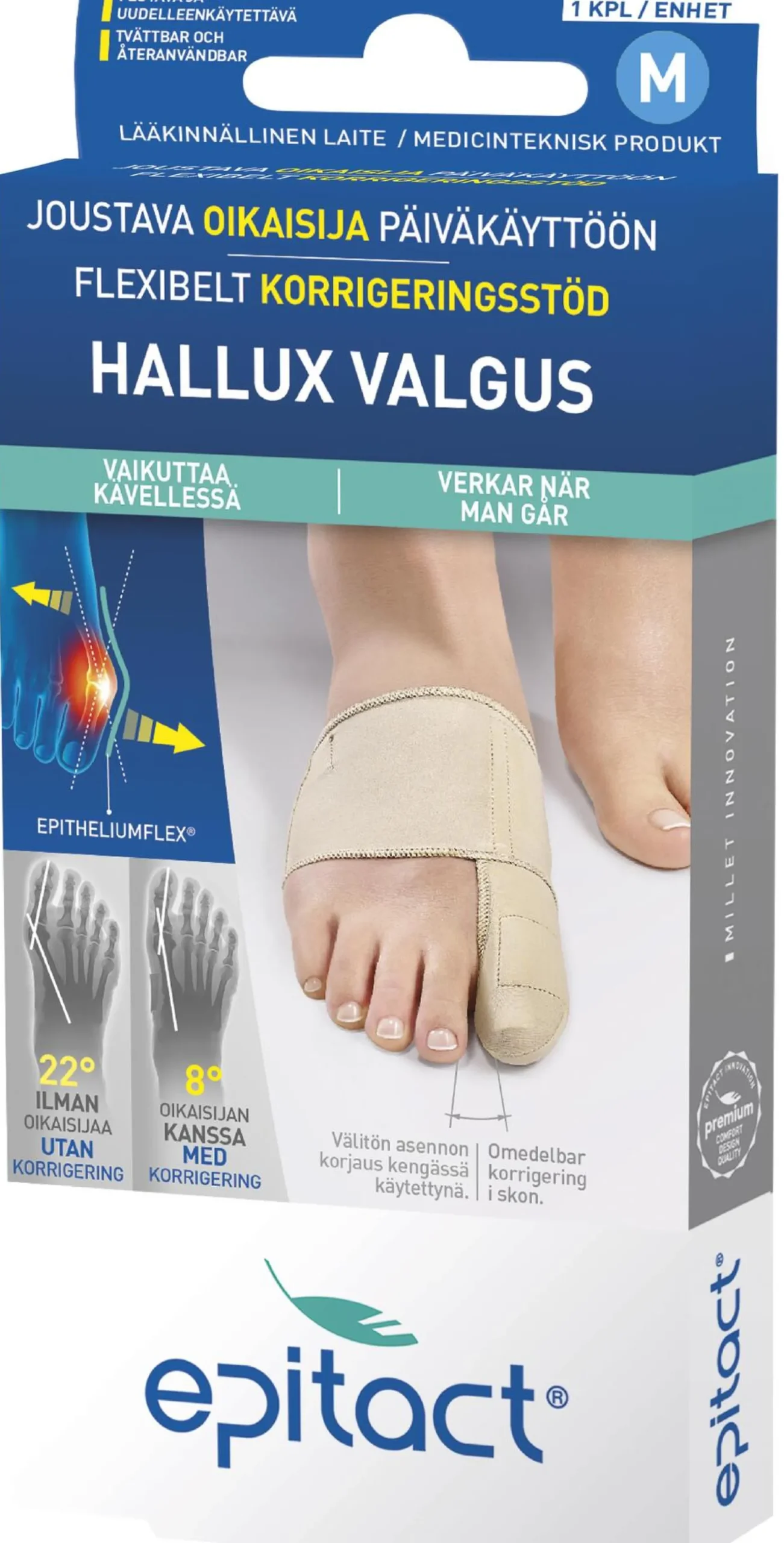 Epitact Hallux Valgus Flexibelt Korrigeringsstöd M