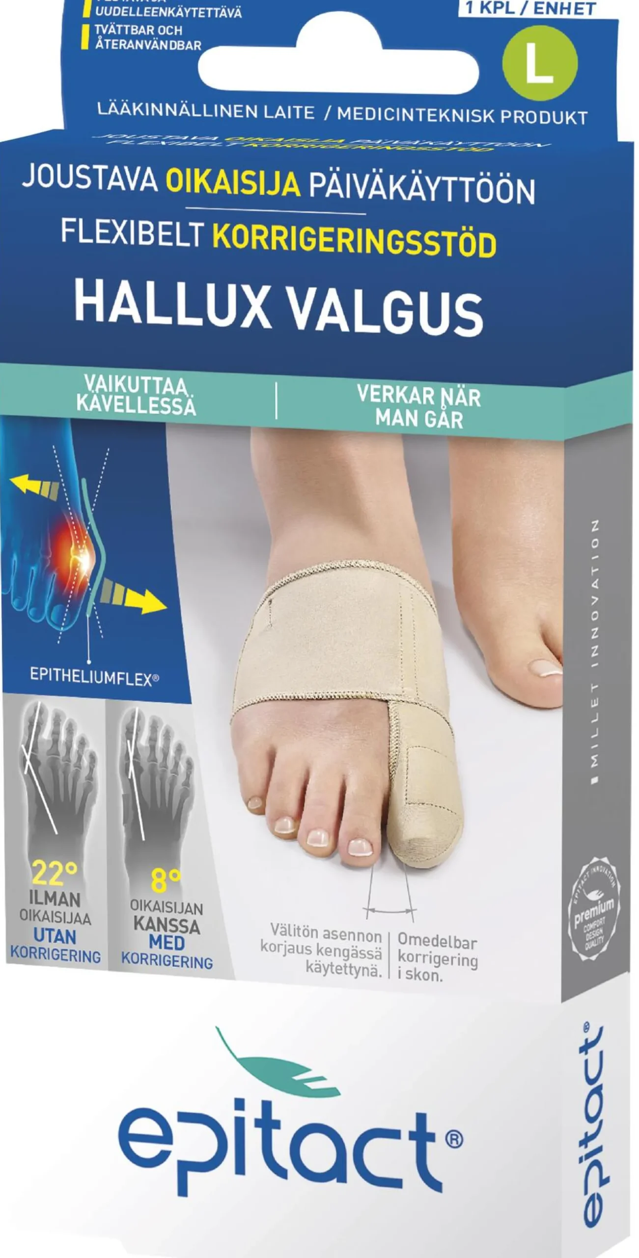Epitact Hallux Valgus Flexibelt Korrigeringsstöd L