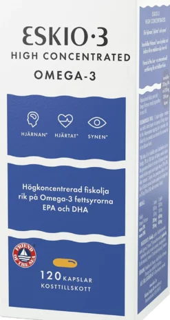 Eskio-3 High Omega-3 Fiskolja 120 kapslar