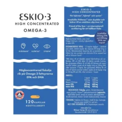 Eskio-3 High Omega-3 Fiskolja 120 kapslar