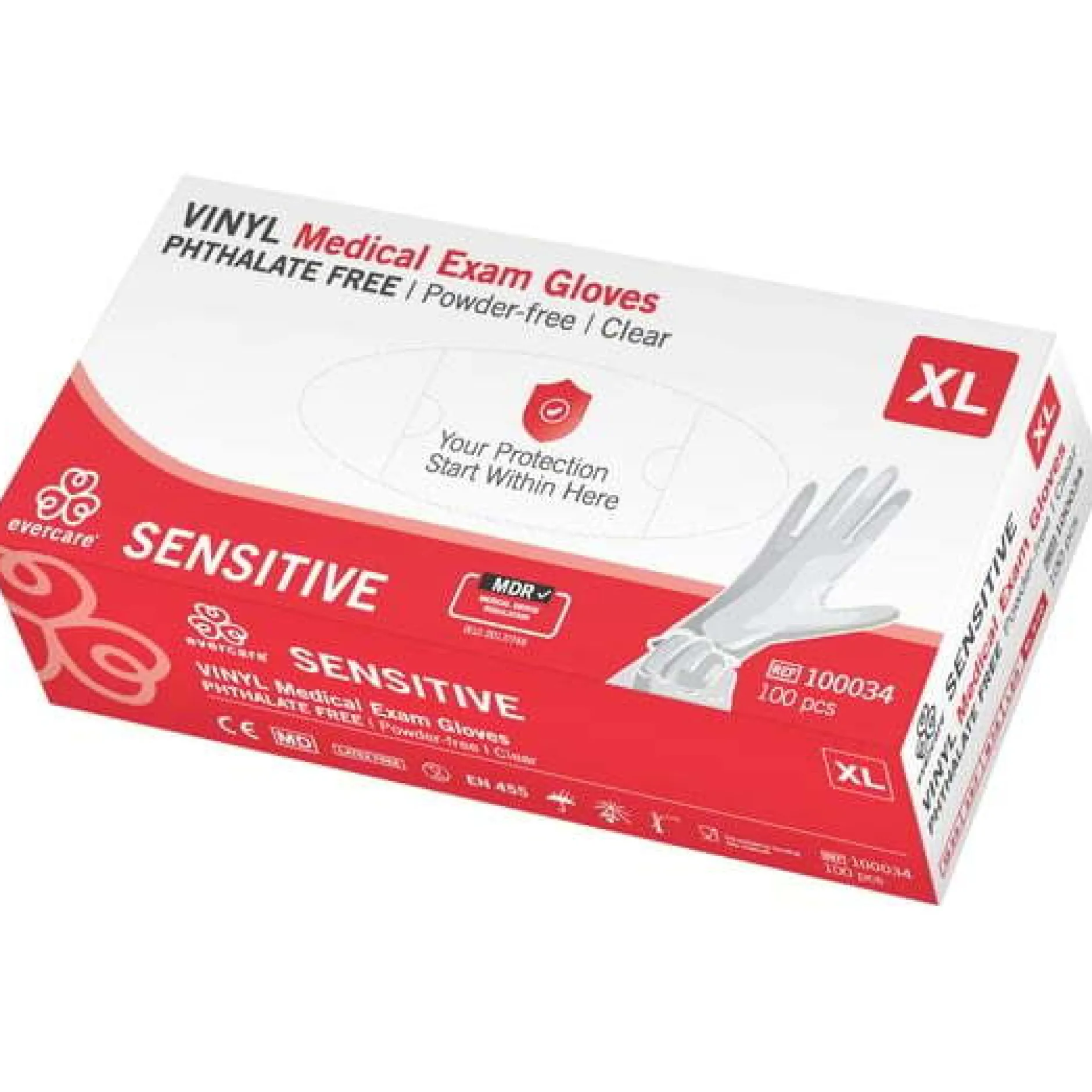 Evercare Vinylhandskar extra large 100 st