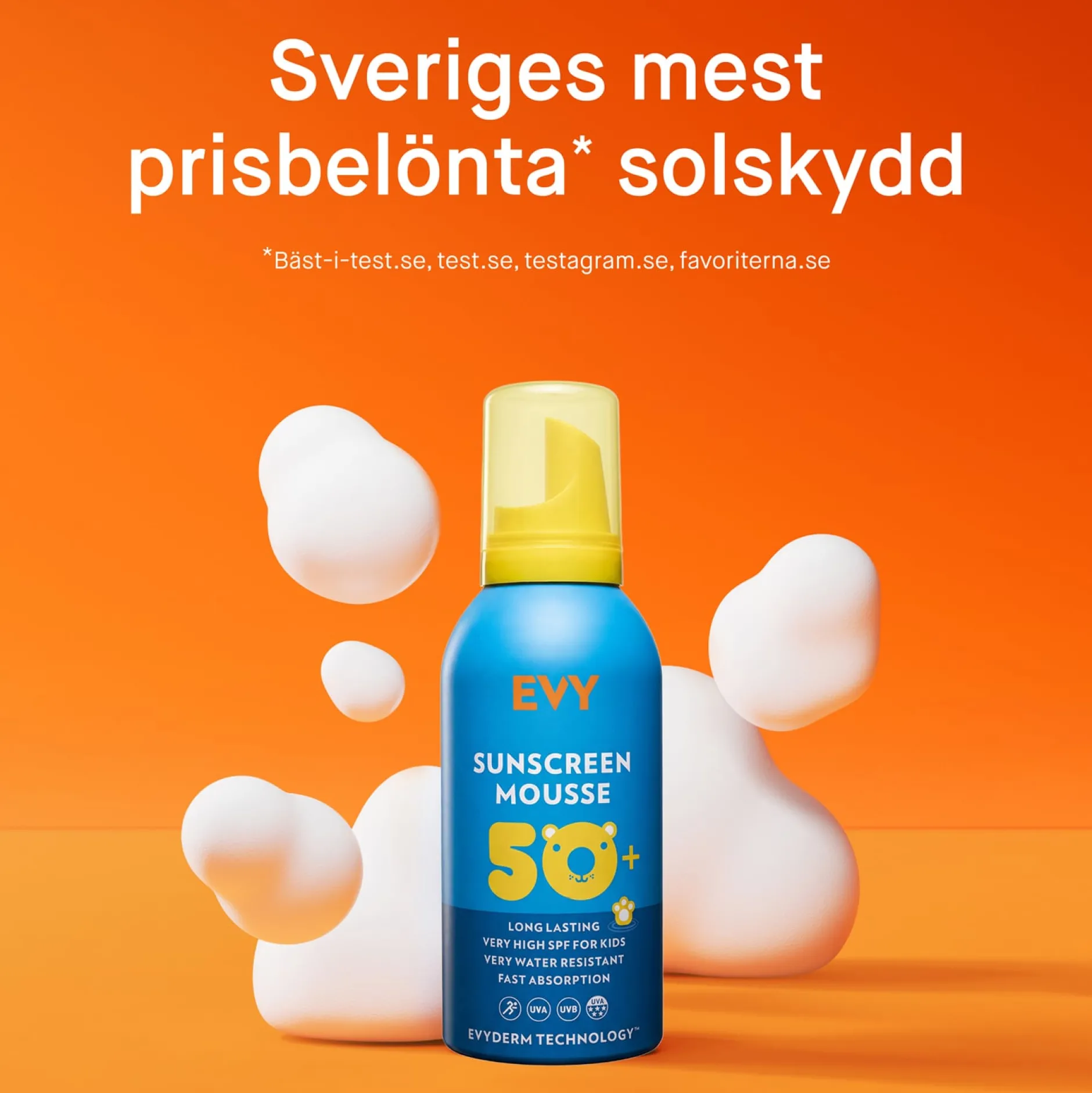 EVY Sunscreen Mousse SPF 50 Kids 150 ml