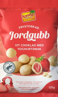 Exotic Snacks Frystorkad Jordgubb Vit Choklad & Yoghurt 125 g