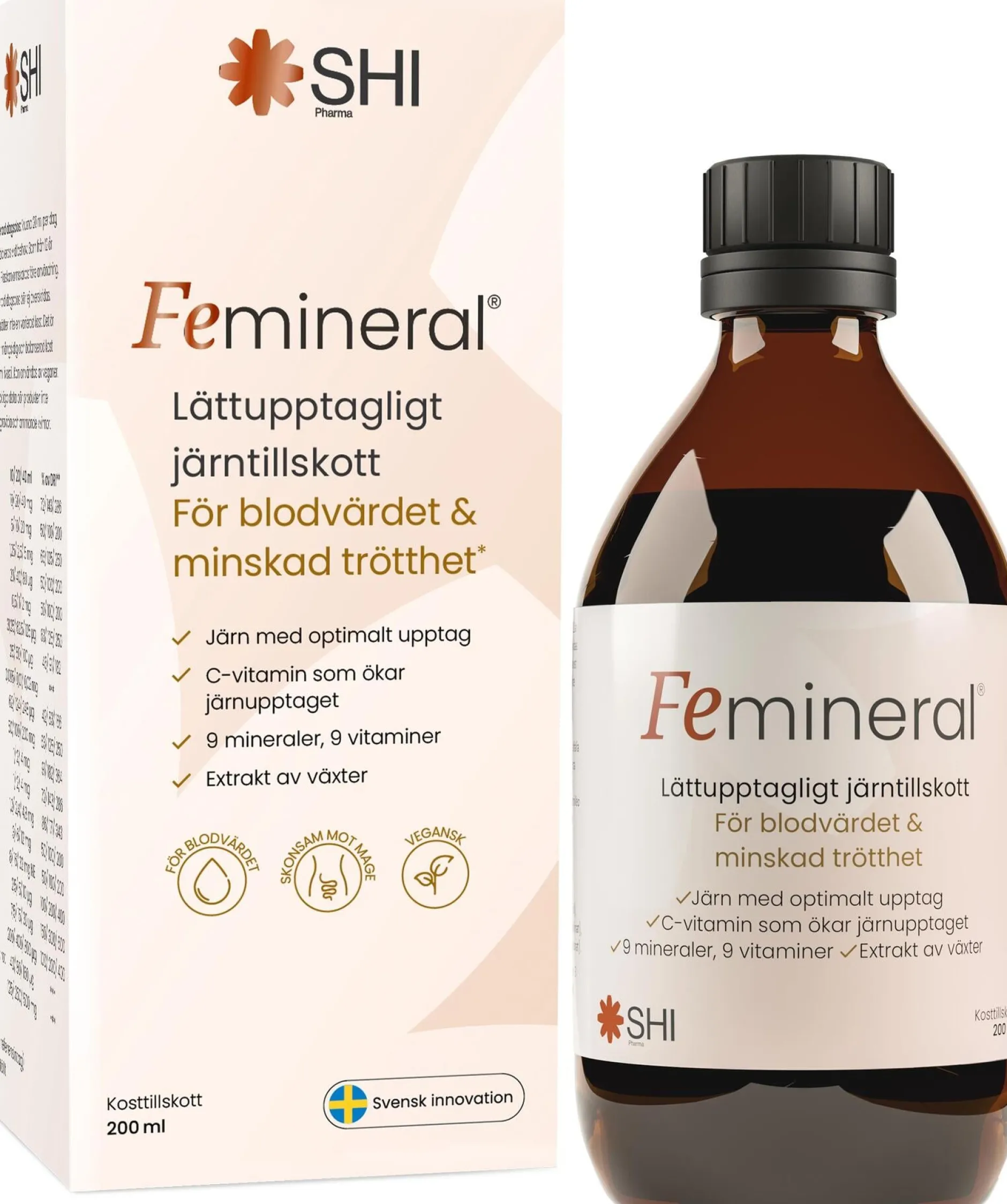 Femineral Lättupptagligt järntillskott 200 ml