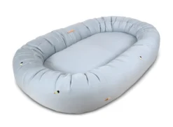 Filibabba Babynest 2:a generationen Broderad Cool Summer-Design Pearl Blue