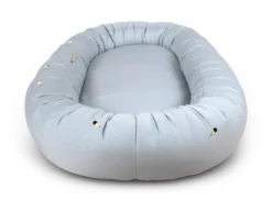 Filibabba Babynest 2:a generationen Broderad Cool Summer-Design Pearl Blue