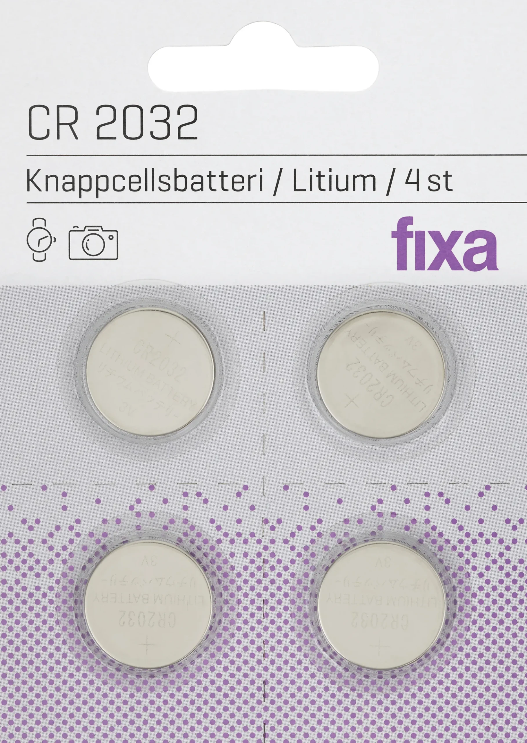 Fixa Knappcellsbatterier 2032 4 st
