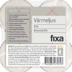 Fixa Värmeljus 8 st