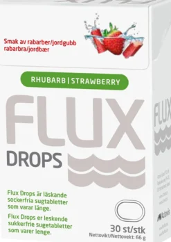 Flux Drops rabarber/jordgubb 30 st