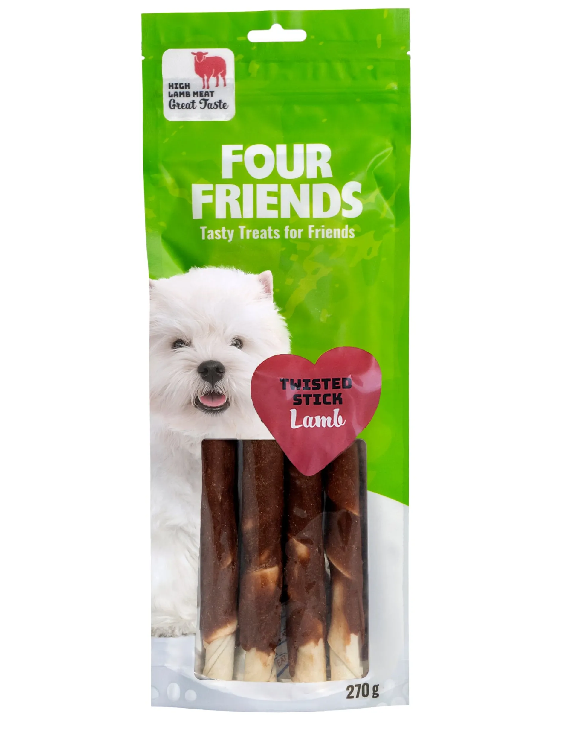 Fourfriends Twisted Stick Lamb 25 cm 4 st