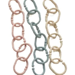 Fresh Kid Barnvagnsringar Beige Grå Rosa 18 pack