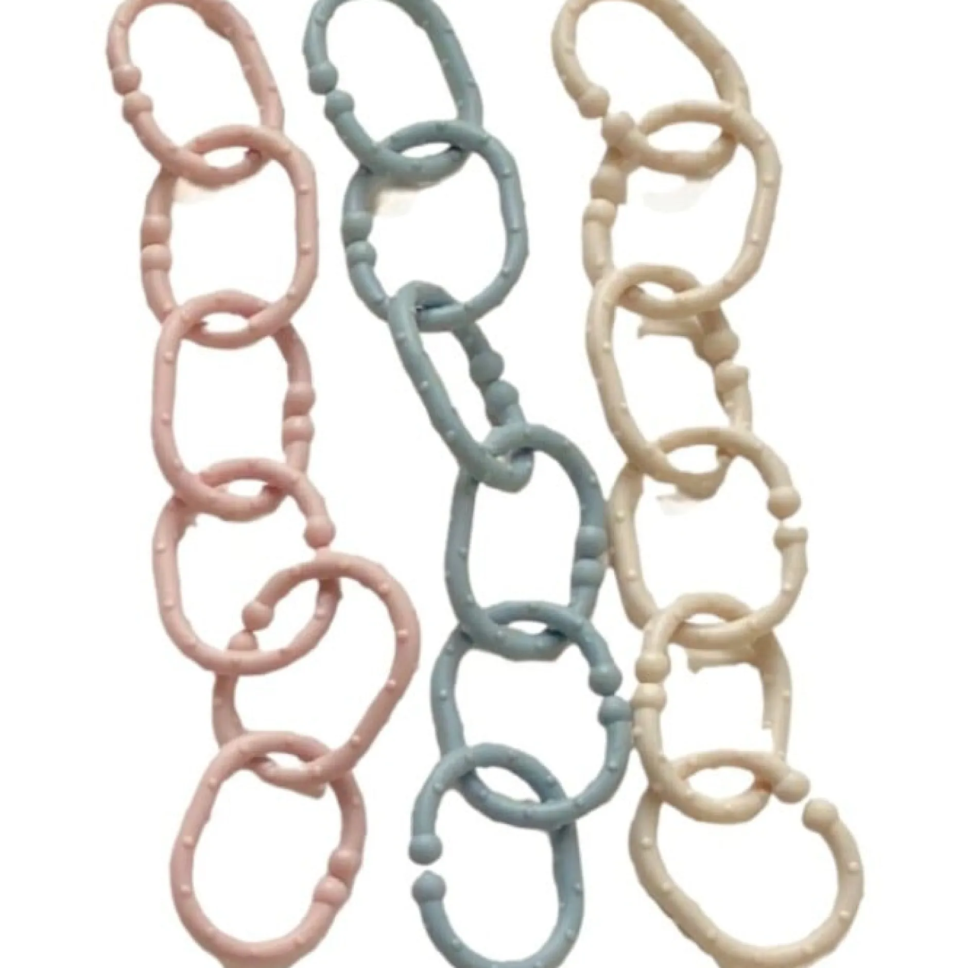 Fresh Kid Barnvagnsringar Beige Grå Rosa 18 pack