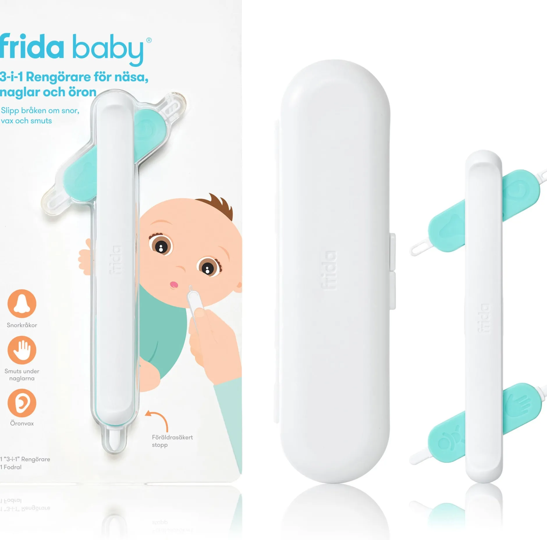 frida baby 3-i-1 Rengörare Näsa, Naglar & Öron 1 st